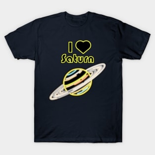 Electric Solar System I Love Saturn T-Shirt